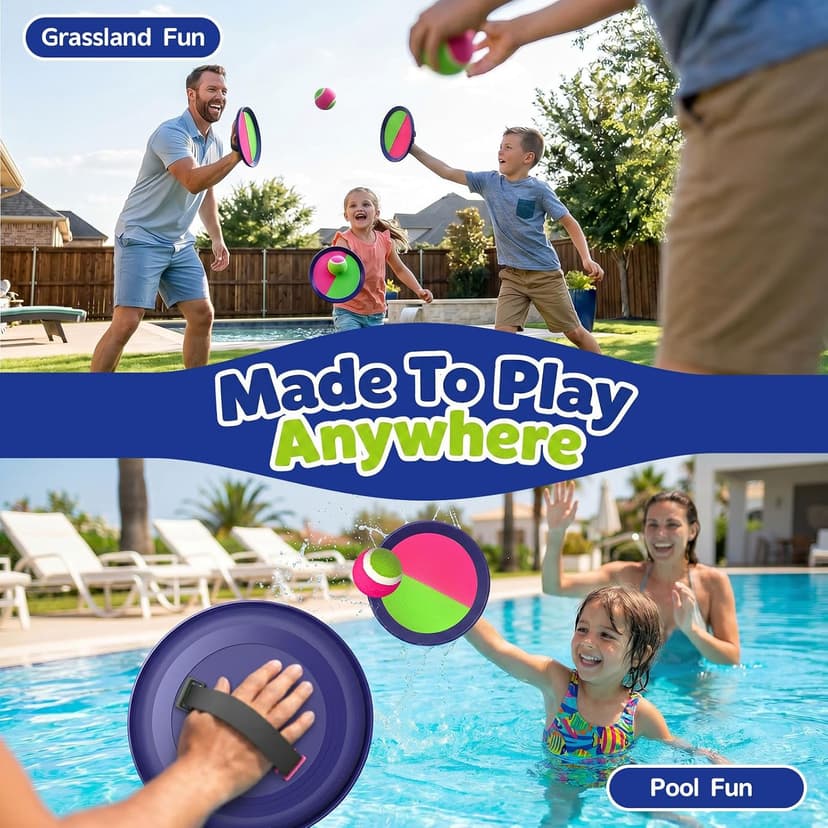 Toss and Catch Velcro Ball Set for Kids Outdoor Toys Yard Games Outside Games Beach Toys for 3 4 5 6 7 8 9 10 Year Old Boys Girls Classic Gift B0H36QJ768