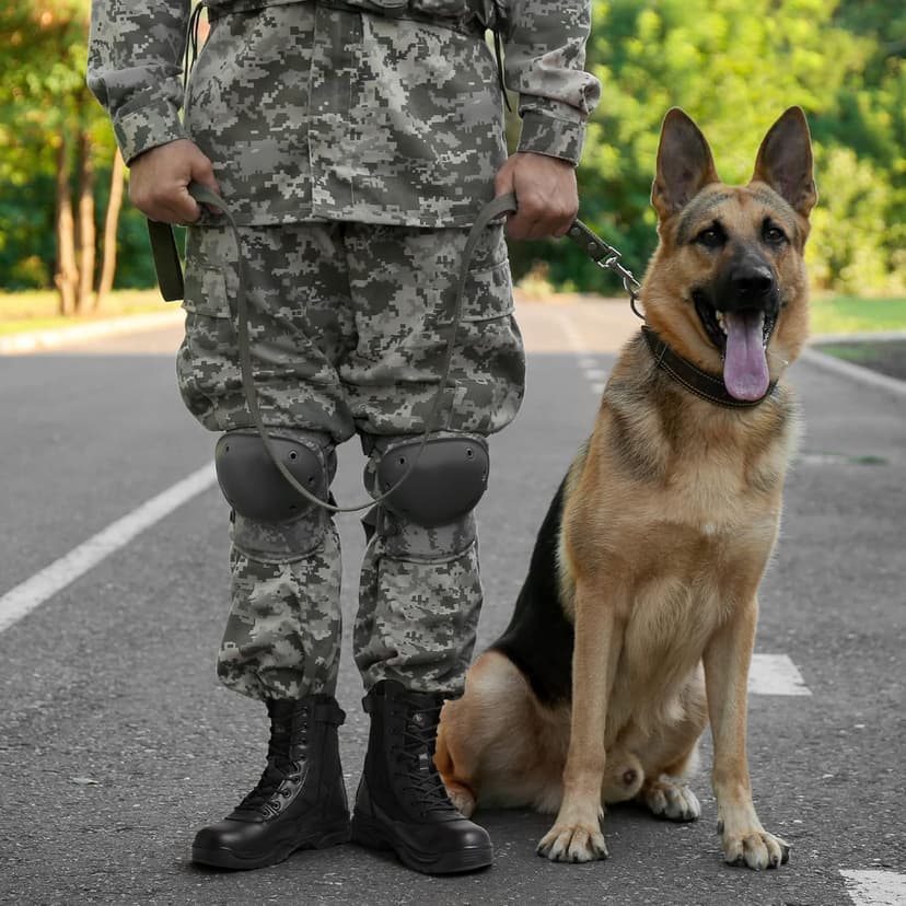 NORTIV 8 Men's Military Tactical Work Boots Side Zipper Leather Motorcycle Combat Boots Trooper