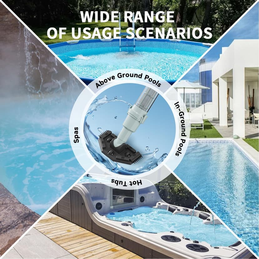 Lydsto S1 Lite Cordless Spa Hot Tub Vacuum Cleaner – 90-Min Runtime, Powerful 20W Brushless Motor, Includes 3 Aluminum Poles, Lightweight Handheld Pool Vacuum to Clean Small Debris Types, Silver