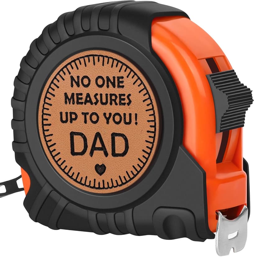 Gifts for Dad Birthday Christmas Dad Gifts from Daughter Son, Xmas New Dad Daddy Father Presents Useful Stuff, Best Dad Ever Gift, Father in Law Gift, Genuine Leather Engraved 25 FT Tape Measure Tools