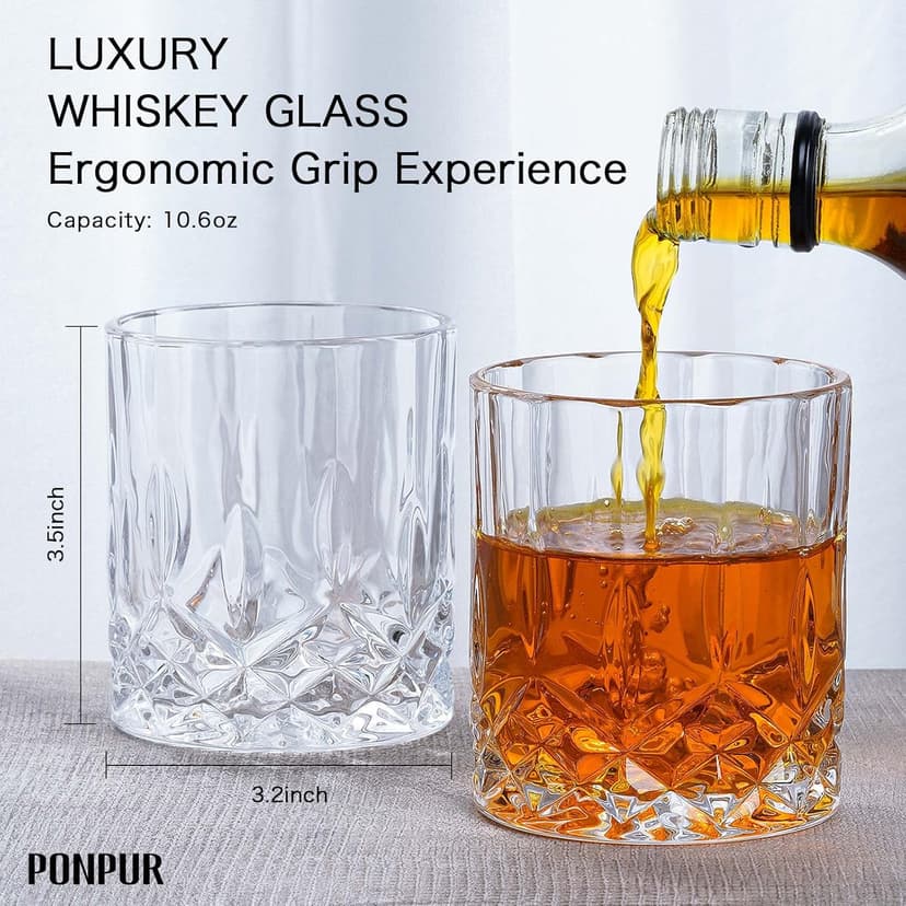 PONPUR Gifts for Men Dad Stocking Stuffers, Whiskey Decanter Set with 2 Glasses, Unique Cool Dad Birthday Gift from Daughter Son, Best Christmas Retirement Present for Man Father