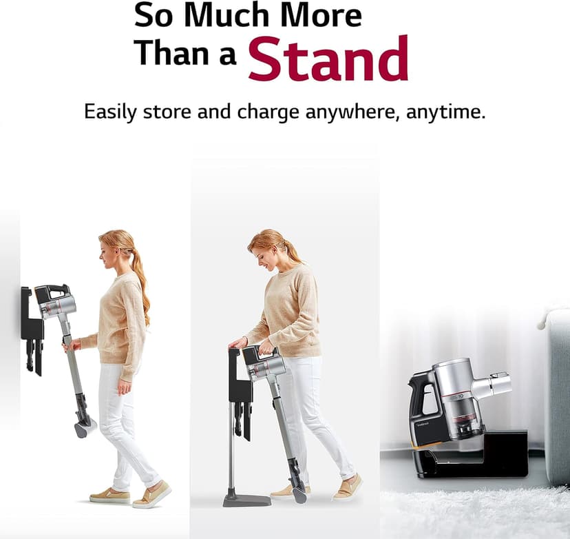 LG CordZero Cordless Stick Vacuum, 2 Batteries, 120 Min Run Time, Powerful Cleaning for Carpet, Hard Floors & Pet Hair, Lightweight, High-Capacity Dust Bin, 10-Year Motor Warranty, A926KSM (Renewed)