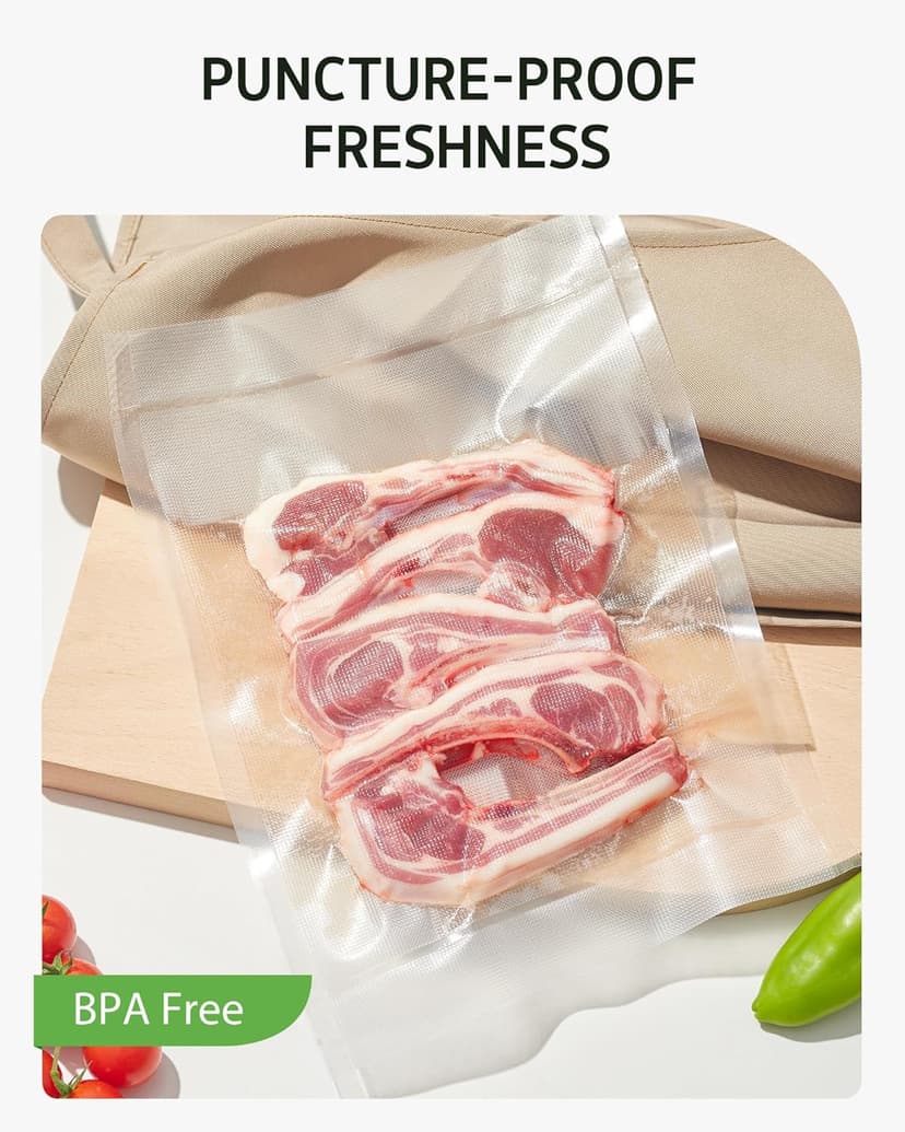 [2025 Upgraded] Syntus 11" x 150' Vacuum Sealer Bags for Food with Cutter, Vacuum Sealer Bags Roll Keeper BPA-free Heavy-duty Commercial Grade for Food Storage, Meal Prep and Sous Vide