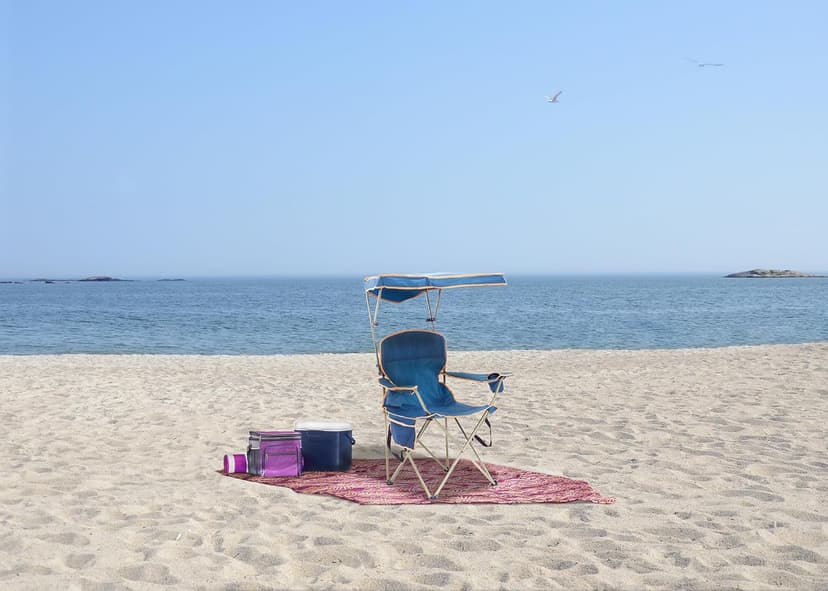 Quik Shade Max Shade High and Wide Folding Camp Tilt UV Sun Protection Canopy Chair