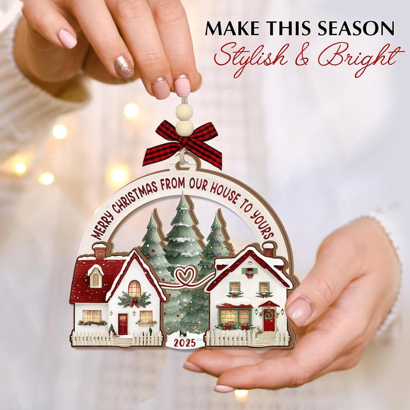 Neighbor Christmas Ornament 2025 – Neighbor for Women Men, Friendship Ornament for Bestfriends, Merry Christmas Next Door Neighbor Gift Idea, Wooden Hanging Tree Decoration