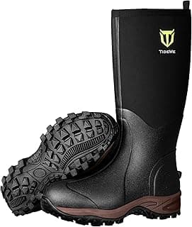 TIDEWE Rubber Neoprene Boots Men And Women, Waterproof Sturdy 6mm Neoprene Boot, Rain Boot Hunting Boot Arctic Outdoor Boot（Black, Brown & Next Camo G2）