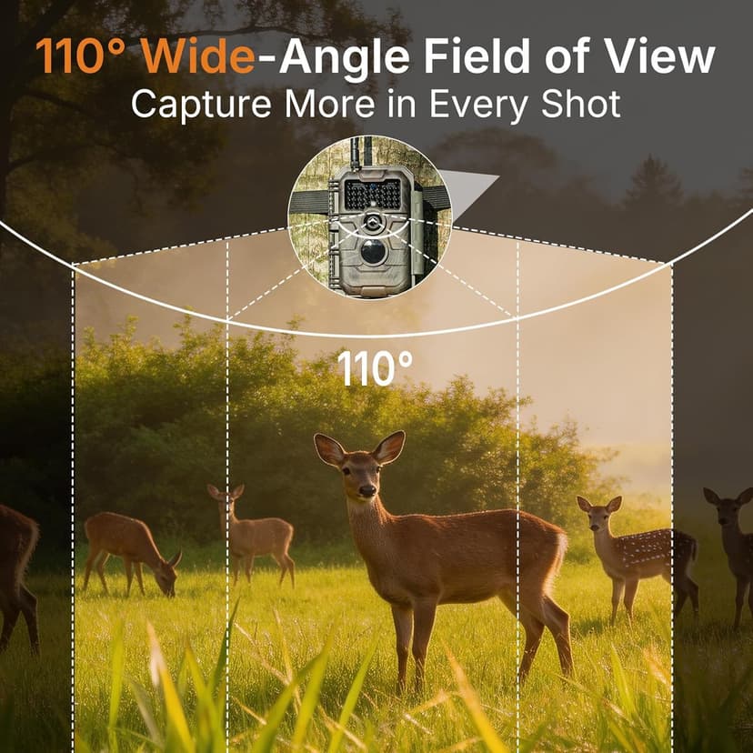 GardePro E6 WiFi Trail Camera (Non-Cellular), Stable WiFi with External Antenna, On-Site App Viewing, 64MP 1296P HD, No-Glow Night Vision, Motion Activated Waterproof Game Camera