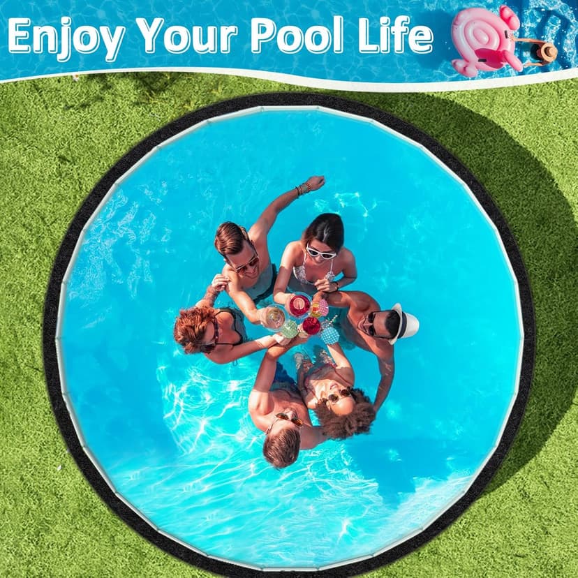 260G/M² Pool Pads for Above Ground Pool, 15FT Round Under Pool Mat Made of Durable and Prevents Puncture Geotextile Material to Protection and Extend The Life of Inflatable Swimming Pool or Hot Tub