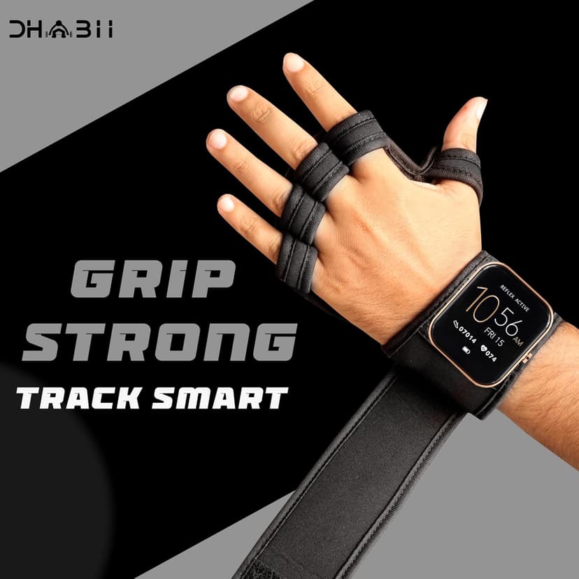 Dhabii Weight Lifting Gloves Compatible with Smart Watches, Ventilated Workout Gloves with Wrist Wraps for Men and Women- Great for Cross Training, Pull Ups, Gym, Workout.