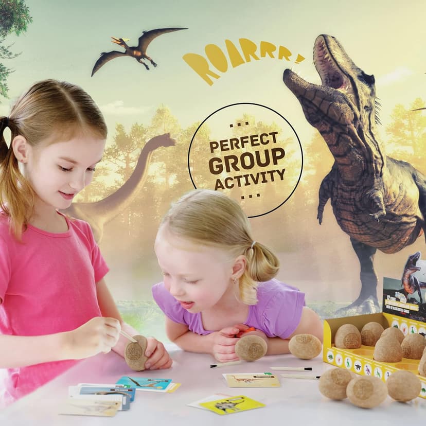 Dan&Darci Dig a Dozen Dino Egg Kit for Kids - Dinosaur Toys Gift 3-12 Year Old - 12 Eggs & Surprise Dinosaurs - Basket Stuffers - Science STEM Activities - Boy Toy Party Gifts for Boys & Girls