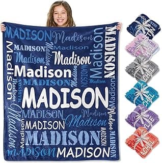 Ships Next Day, Personalized Blankets and Throws Custom Blanket with Name Customized Flannel Blanket for Kids Christmas Blanket Gifts for Teen Girls Boys