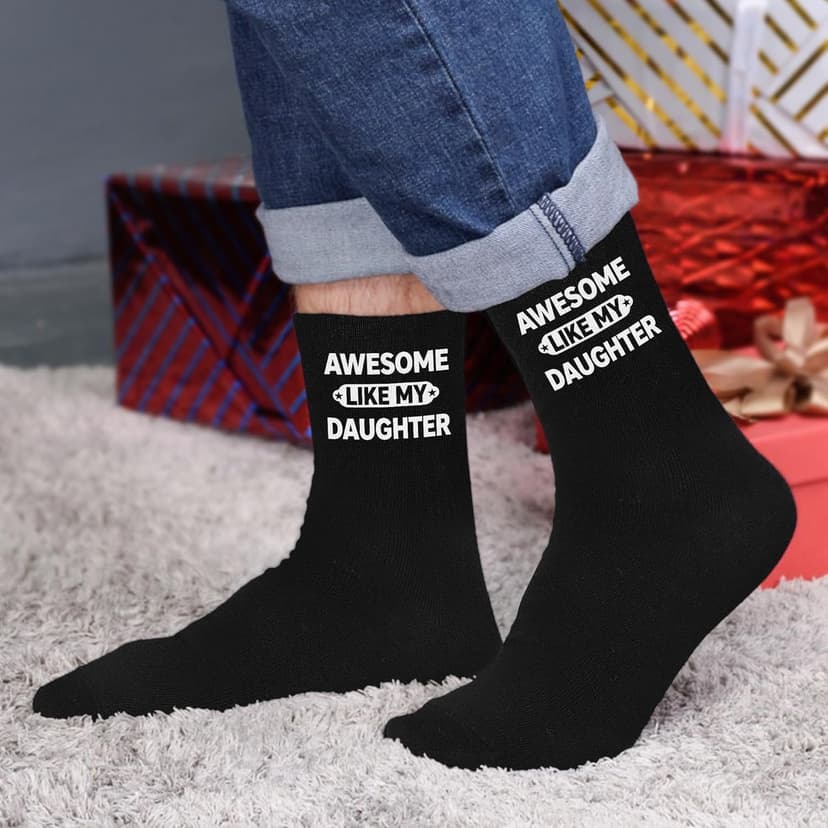 VICRAZY Christmas Gifts, Stocking Stuffers for Dad, Mom, Grandpa & Sister from Daughter, Son – Funny Socks for the Family