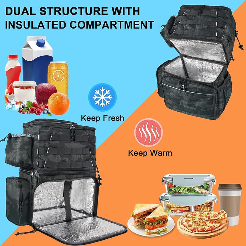Water Resistant Fishing Bag Fits 4 3600 Trays, Large Wide Open Tackle Box Backpack, Gifts for Fishermen MATEIN Fishing Backpack, Tackle Storage Bag with Rod Holders & Cooler B09PTHT4H5