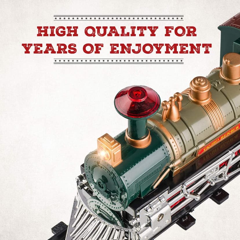 Electric Train Set for Kids Ages 4-8 | Train Set for Kids Ages 4-8 | Battery Powered Trains Sets with Lights & Sounds, Steam Locomotive Engine, Horses & Tracks - Classic Railway Toy Gift