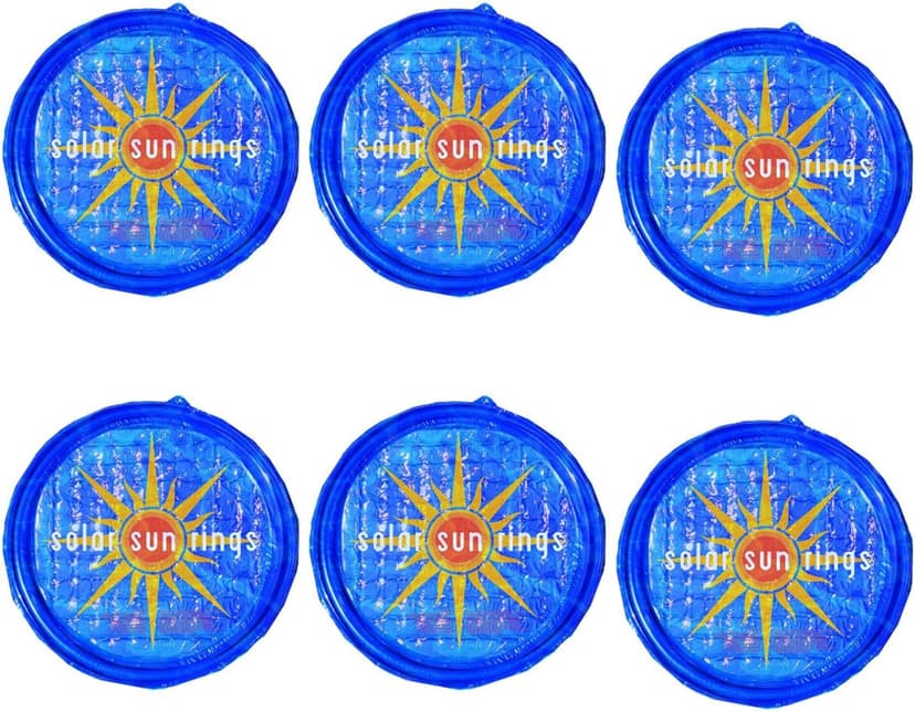 Solar Sun Rings UV Resistant Above Ground Inground Swimming Pool Hot Tub Spa Heating Accessory Circular Heater Solar Cover, SSRA, Sunburst (6 Pack)