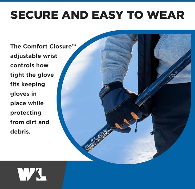 Wells Lamont FX3 Men's Extreme Dexterity Extra Wear Winter Work Gloves, Gray Large 7796