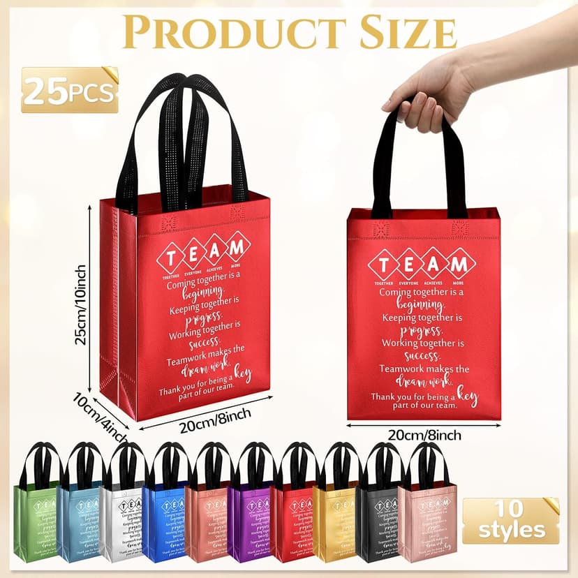 Customer Service Week Employee Appreciation Gifts, Reusable with Handles Gift Bag, Appreciation Gifts Bag For coworker Team Sweetude 25pcs Team Staff Appreciation Thank You Gift Bag Bulk, 10 Colors B0DJVXY2HC