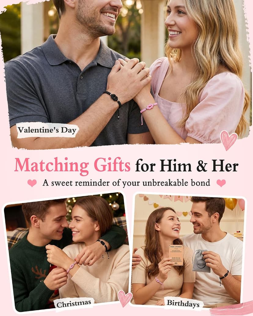 UNGENT THEM Pinky Promise Forever Love Knot Bracelets for Couples–Birthday Anniversary Valentines Christmas Gifts B0FNDC3ZRQ