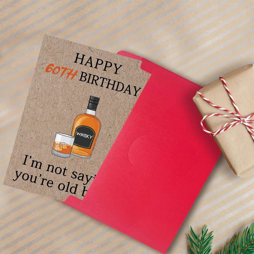 Funny 60th Birthday Cards Gifts for Women Men Her Him, 60 Year old Birthday Decorations for Dad Mom Husband Wife