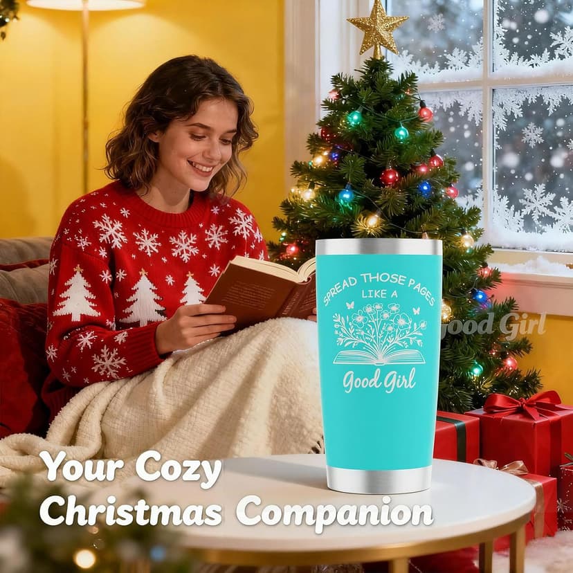 Book Lovers Gifts for Women - 20oz Stainless Steel Tumbler with Lid Straws, Perfect Bookish Gift for Readers, Book Club Gifts, Reading Accessories for Bookworms