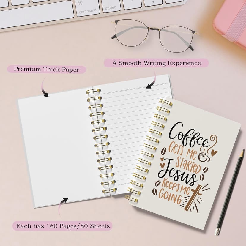 WFSM Coffee and Jesus Notebook - Coffee Christian Journal, Coffee Jesus Spiral Notebook, Coffee Christian Jesus Decor, Jesus Gifts for Women, Gifts for Coffee Lovers, Christian Gifts, 5.5x8.3 Inches B0DJKV6SK2