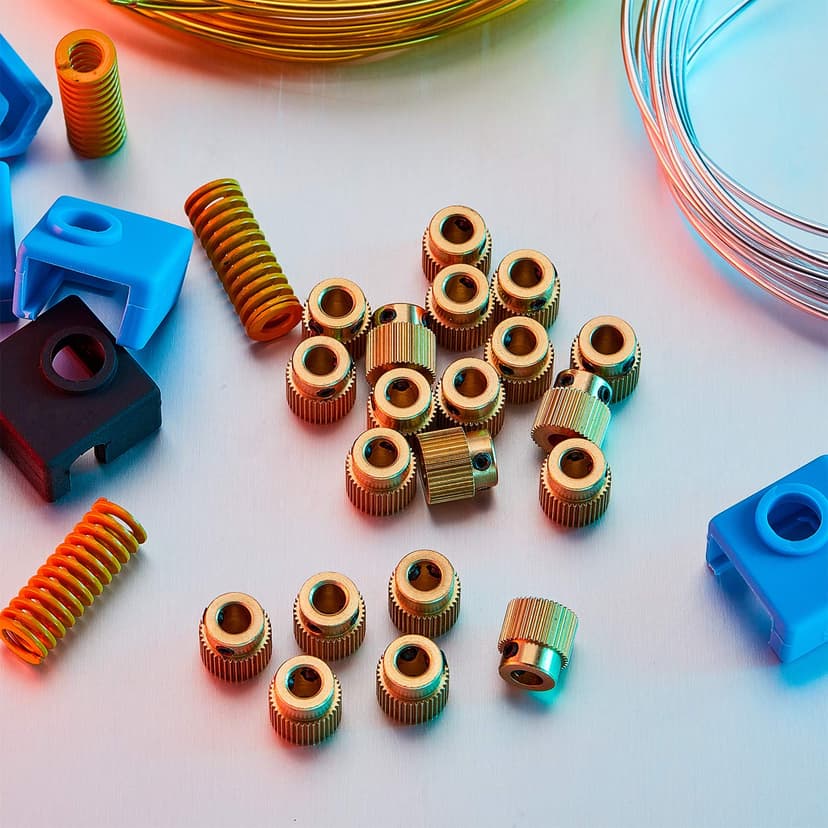 Mudder 10 Pcs 40 Teeth Brass Extruder Wheel 3D Printer Parts Drive Gear Extruder Wheel Compatible with Ender 3/3 Pro, Ender 5/5 Pro/5 Plus, Cr-10, Cr-10s, S4, S5