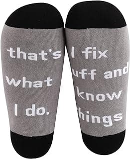 MBMSO Maintenance Worker Gifts 2 Pairs That's What I do I Fix Stuff and I Know Things Socks Handyman Gifts Repair Man Gift