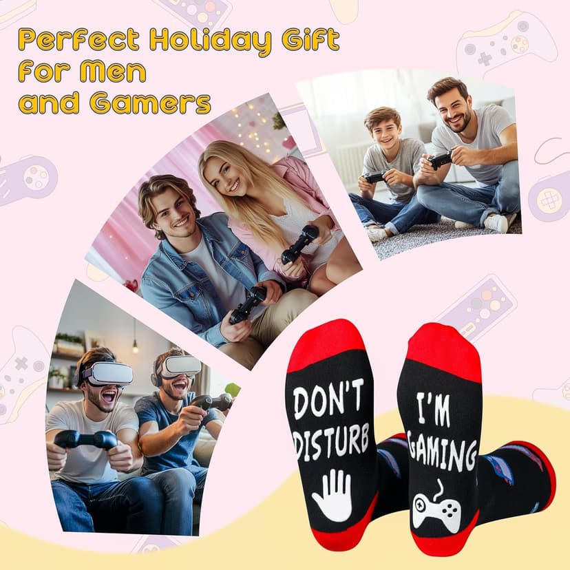 Do Not Disturb I'm Gaming Socks,Men Gifts for Men Teen Boys Dad Him Son Fathers,Valentines Christmas Stocking Stuffers