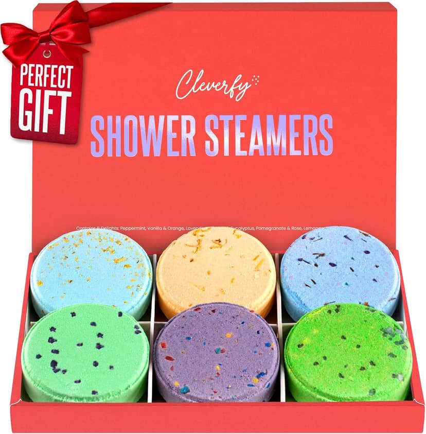 Cleverfy Shower Steamers Aromatherapy for Women and Men – Self-Care Shower Bombs for Stress Relief and Relaxation – 6 Tablets