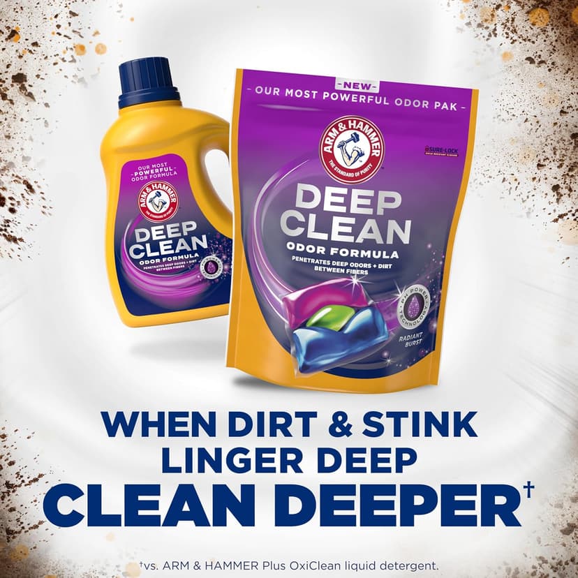 ARM & HAMMER Deep Clean Odor Formula Laundry Detergent Power Paks, 32 ct.