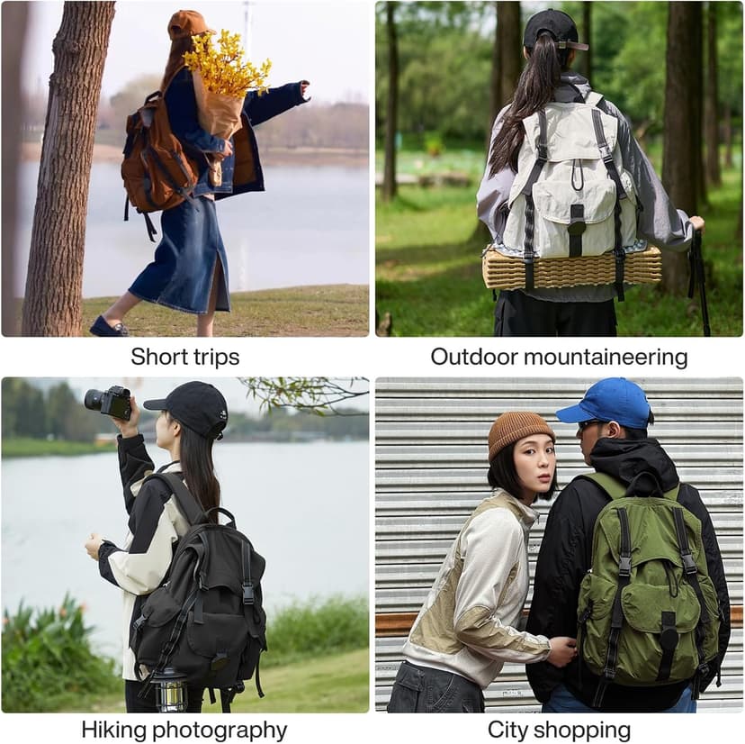 mixi Travel Backpack for Women Men, 18 Inch Carry On Laptop Backpack Flight Approved fits 16'' Laptop, Lightweight Waterproof Hiking Backpack Travel Outdoor Business Casual Daypack, Brown