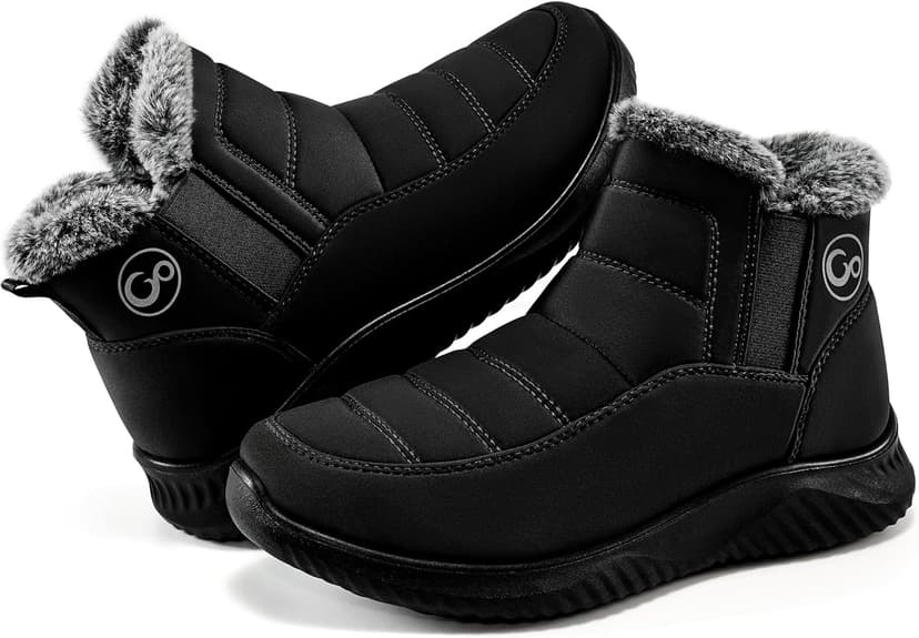 Ecetana Womens Snow Boots Winter Shoes: Ankle Booties Warm Fur Lined Waterproof Non-Slip Boots for Women