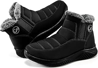 Ecetana Womens Snow Boots Winter Shoes: Ankle Booties Warm Fur Lined Waterproof Non-Slip Boots for Women