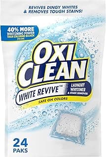 OxiClean White Revive Laundry Whitener and Stain Remover Power Paks, 24 Count