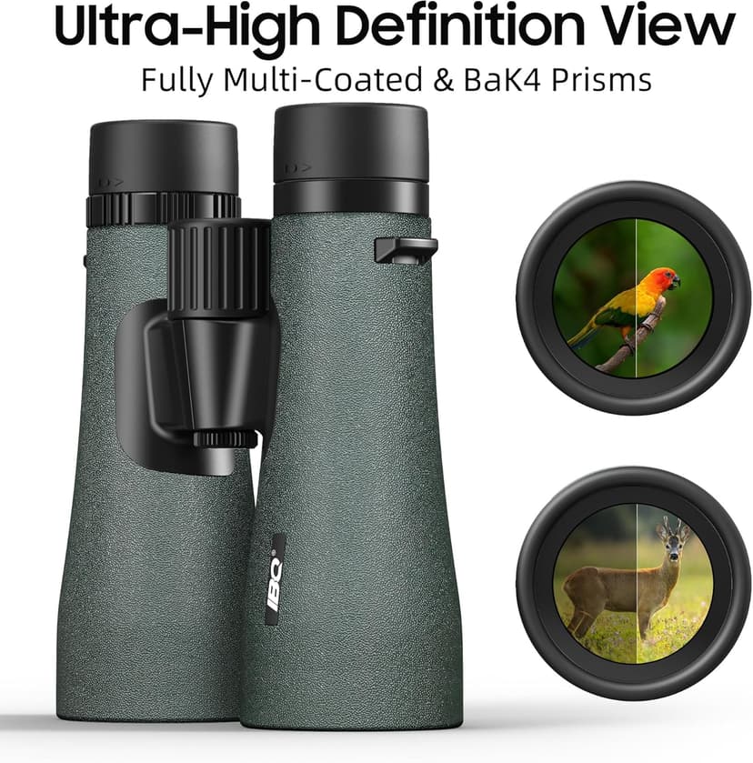 12x50 UHD Binoculars for Adults High Powered with Upgraded Phone Adapter - Large View, Lightweight, IPX7 Waterproof - Binoculars for Hunting Bird Watching Travel Cruise