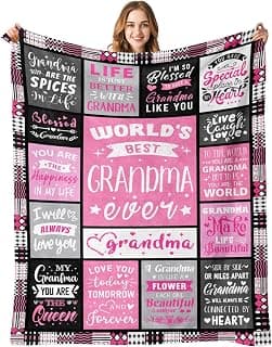 Soft and Cozy Keepsake Blanket, Thoughtful Gift for Christmas, Mother's Day Grandma Birthday Gifts, Best Grandma Ever Gifts Blanket 50"x60" B0DDSFFW4W