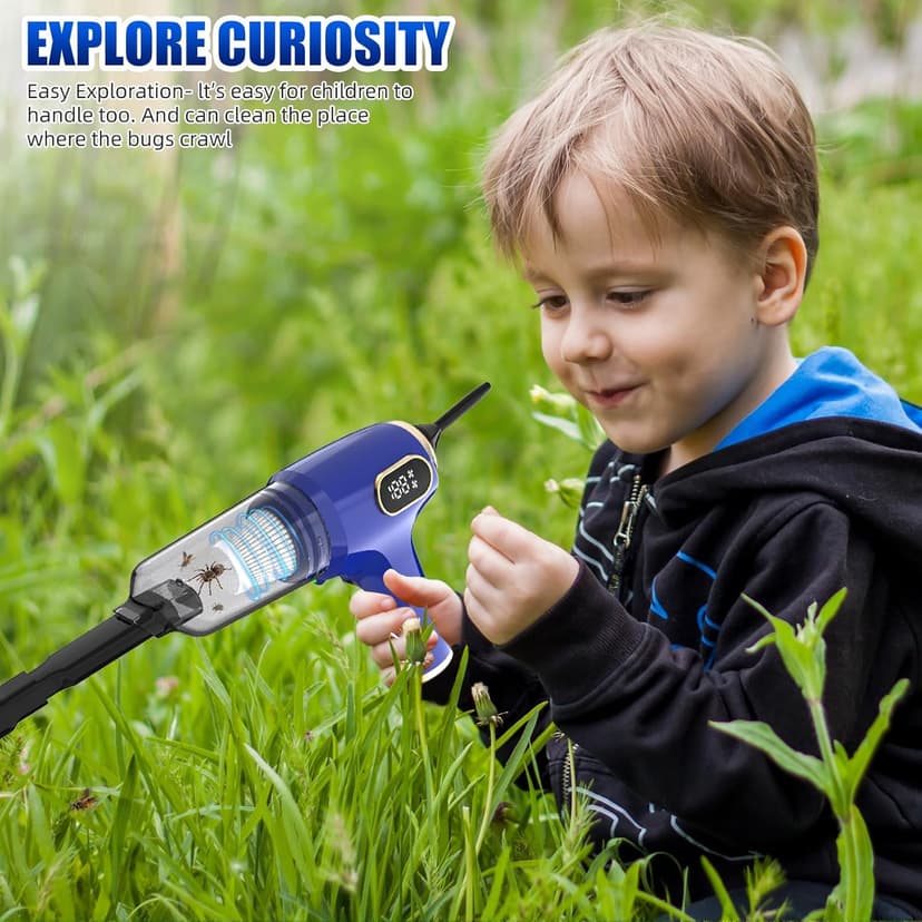 2026 Bug Vacuum Catcher,USB Rechargeable Insect Control for Adults and Kids,Spider Killer Insect Traps Catcher,Bug Catcher Indoor with LED Flashlight for Spider,Stink Bugs,Beetle,Cockroach,Ants,Moth