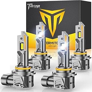 Termitor 9005 9006 Light Bulbs Combo, 100,000LM 15X Ultra Bright, 6500K Cool White, 1:1 Mini Size 9005 HB3 & 9006 HB4 Fog Light Only Fog for Rain Light with Cooling Fan, Plug N Play, Pack of 4