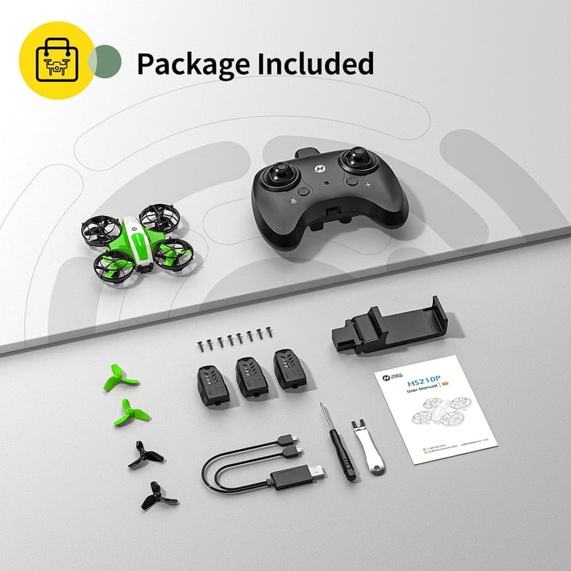 Holy Stone Mini FPV Drone with 1080P HD Camera for Kids & Beginners, RC Nano Quadcopter with Optical Flow Hover, Gesture Control, 3D Flips, 3 Batteries, Great Gift Toy for Boys and Girls, HS210P Green