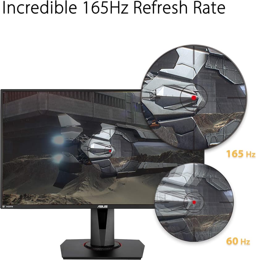 ASUS TUF Gaming 27” 1080P Monitor (VG279QR) - Full HD, IPS, 165Hz, 1ms, Extreme Low Motion Blur, G-SYNC Compatible, Shadow Boost, VESA Mountable, DisplayPort, HDMI, Height Adjustable