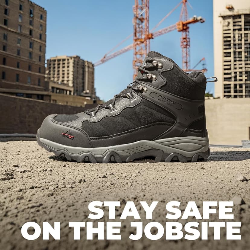 NORTIV 8 Waterproof Steel Toe Boots for Men Slip Resistant Safety Industrial Boots Paladin-Steel