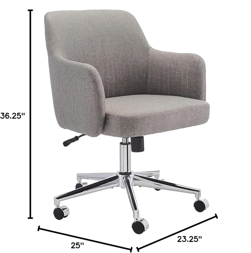 Amazon Basics Modern Home Office Desk Chair with Adjustable Height, 360 Degree Swivel, Smooth-Rolling Wheels, High-Density Foam Cushioning, Light Gray
