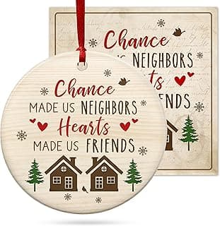 Christmas Thank You Gifts for Neighbors - Ceramic Christmas Ornaments 2025 for Tree Decorations - Funny Gifts for Neighbors Friends BFF Bestie Friendship Women Men, Neighbor Ornaments