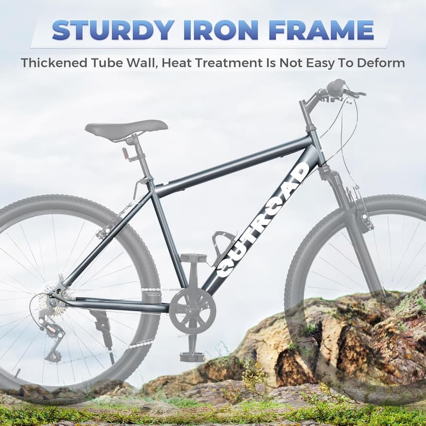 26 inch Mountain Bike 7/21 Speeds Lightweight Cycling Bicycles, Dual Disc/V Brake,Bicycle for Men and Women, Adult Bike, Road Bike