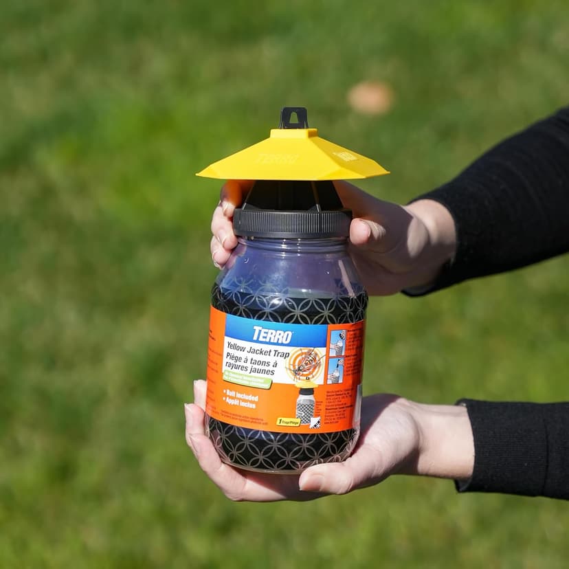 TERRO Outdoor Yellow Jacket Trap with Bait - Easy to Use - T362 - No Chemical Insecticides - Effective Yellowjacket Trap - Includes Bait