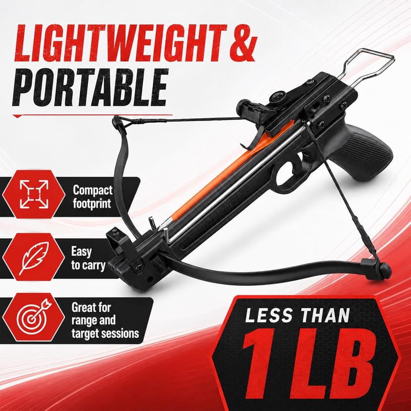 Armory Replicas™ Mini Self-Cocking Crossbow Collection – Aluminum & Fiberglass Compact Archery Crossbows, 50lb to 80lb Draw Weight Models with Safety System & Starter Bolt Sets