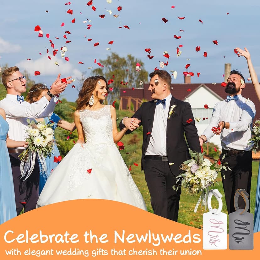 Bridal Shower, Engagement & Wedding Gifts – Personalized Registry Essentials for Just Married Newlyweds Chelmon Mr and Mrs Tags for Couples, Bride Groom Honeymoon Travel Gifts B07SSFDVMZ