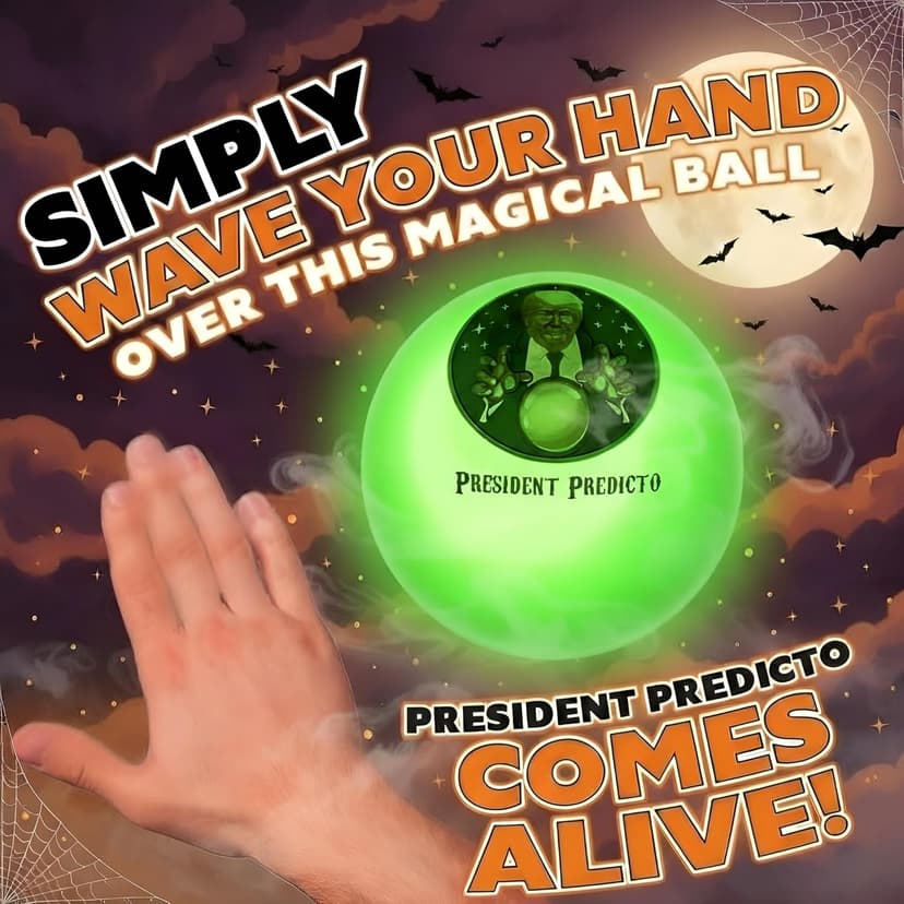 Talking President Predicto - Donald Fortune Teller Ball - Ask Crystal Ball Question & Hear Trump's Real Voice - Makes for Unique Halloween Party Favors & White Elephant Gifts