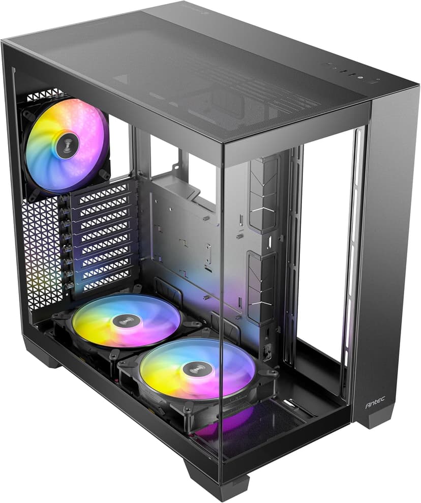 Antec C8 ARGB, 2X TQR 160mm & 1x TQ 140mm ARGB PWM Fans Included,Dual-Chamber Layout, Type-C, 360mm Radiator Support, Seamless TG Front & Side Panels, RTX 40 Compatible, Full-Tower E-ATX PC Case