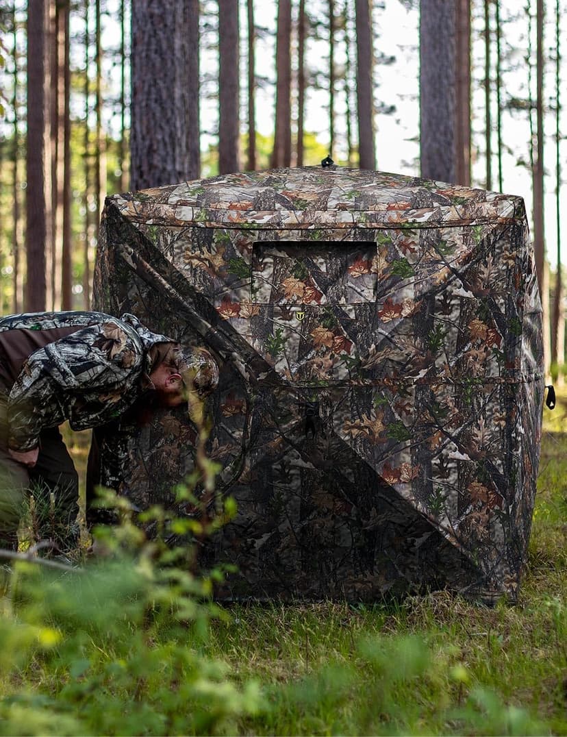 TIDEWE Hunting Blind 270°See Through with Carrying Bag for Turkey Hunting, Pop Up Ground Blinds, Portable Resilient Hunting Tent